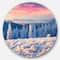 Designart - Amazing Winter Sunrise in Mountains' Large Landscape Metal Circle Wall Art